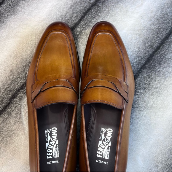 Salvatore Ferragamo Tramezza Backer Ambre Calf Leather Loafer - Picture 2 of 11